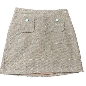 Maison d’Amelie Paris Classic Beige Tweed Mini Skirt